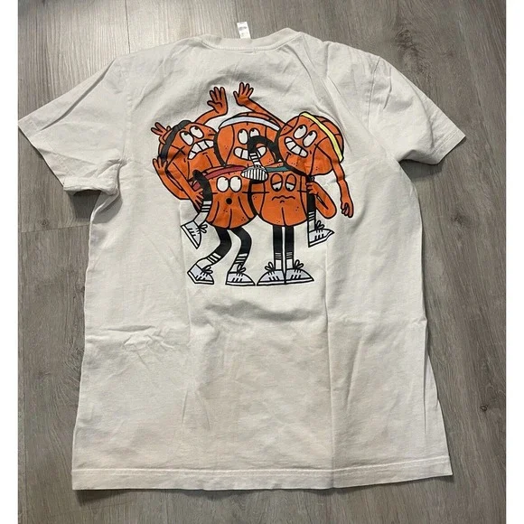 Adidas Mens Basketball STRIPE CREW Short Sleeve Graphic T Shirt Sz M Rare NBA - Picture 2 of 7